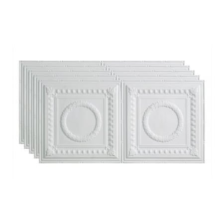Acoustic Ceiling Products Fasade Rosette - 48-3/8" x 24-3/8" PVC Glue Up Tile in Matte White - PG5401